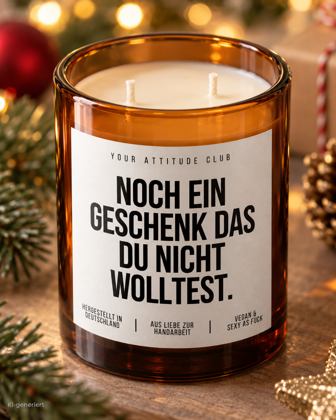 NOCH EIN GESCHENK DAS DU NICHT WOLLTEST. – Weihnachtskerze | lustiges Weihnachtsgeschenk | Wichtelgeschenk | Geschenk für Freunde & Kolleg:innen