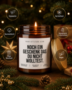 NOCH EIN GESCHENK DAS DU NICHT WOLLTEST Weihnachtskerze mit Spruch | lustige Duftkerze | freches Weihnachtsgeschenk | Wichtelgeschenk | Sojawachs Kerze