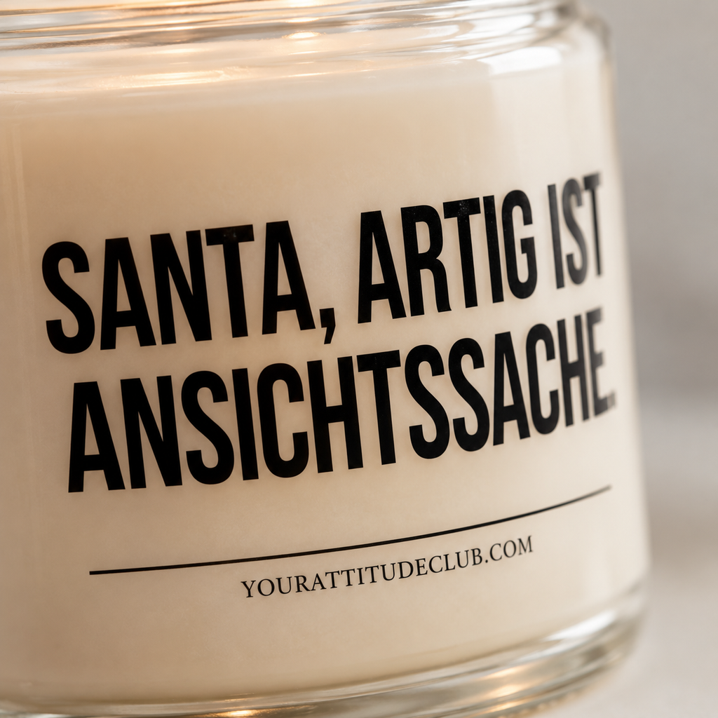 SANTA, ARTIG IST ANSICHTSSACHE. | Weihnachtskerze, lustiges Weihnachtsgeschenk, Wichtelgeschenk, Geschenk für Freundin, Schwester, Kollegin, Freunde