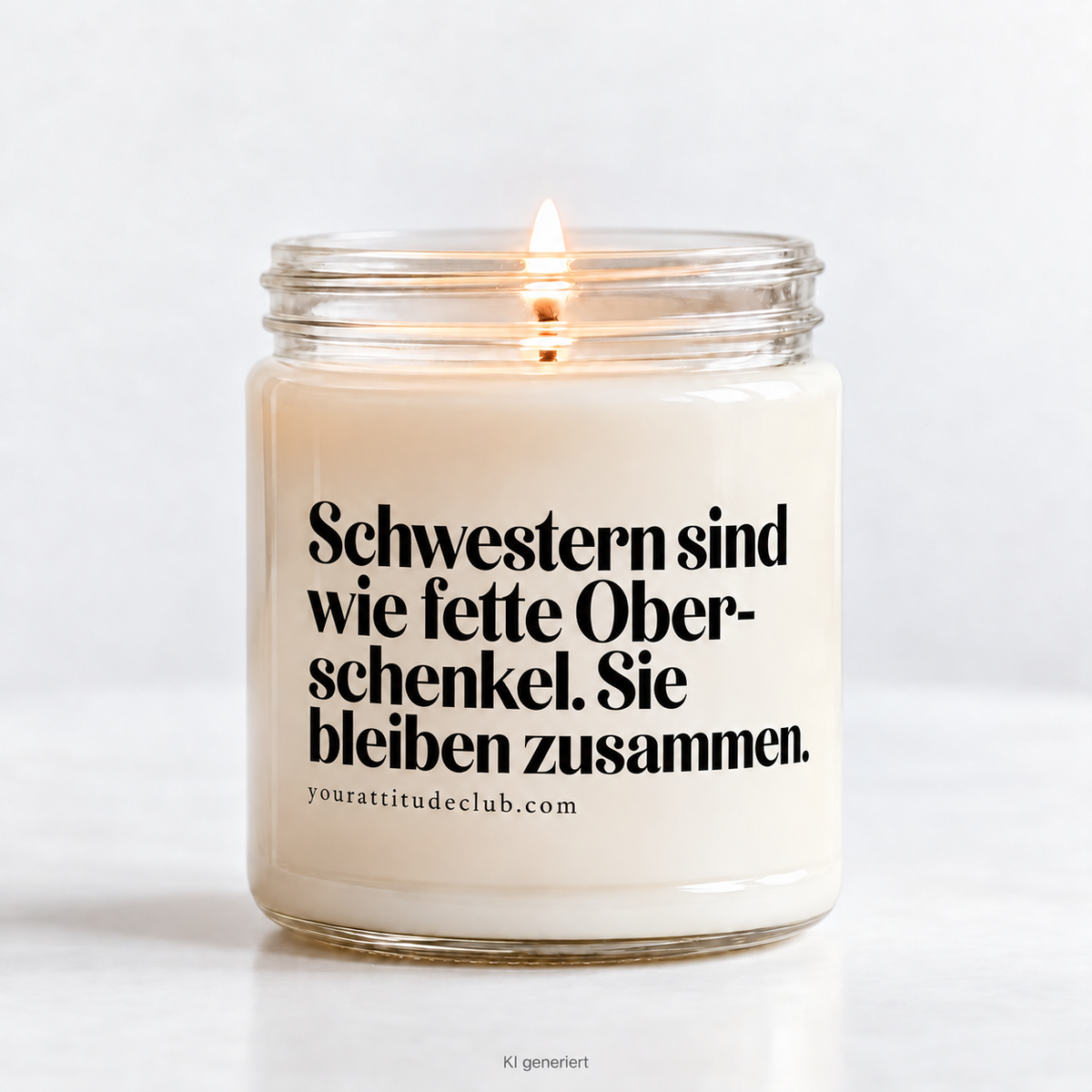 Sisters are like fat thighs. They stick together - Funny quote candle, gift idea for sister, humorous scented candle, Your Attitude Club