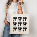 Skull Bow | Tragetasche mit Spruch – Baumwollbeutel mit Attitude