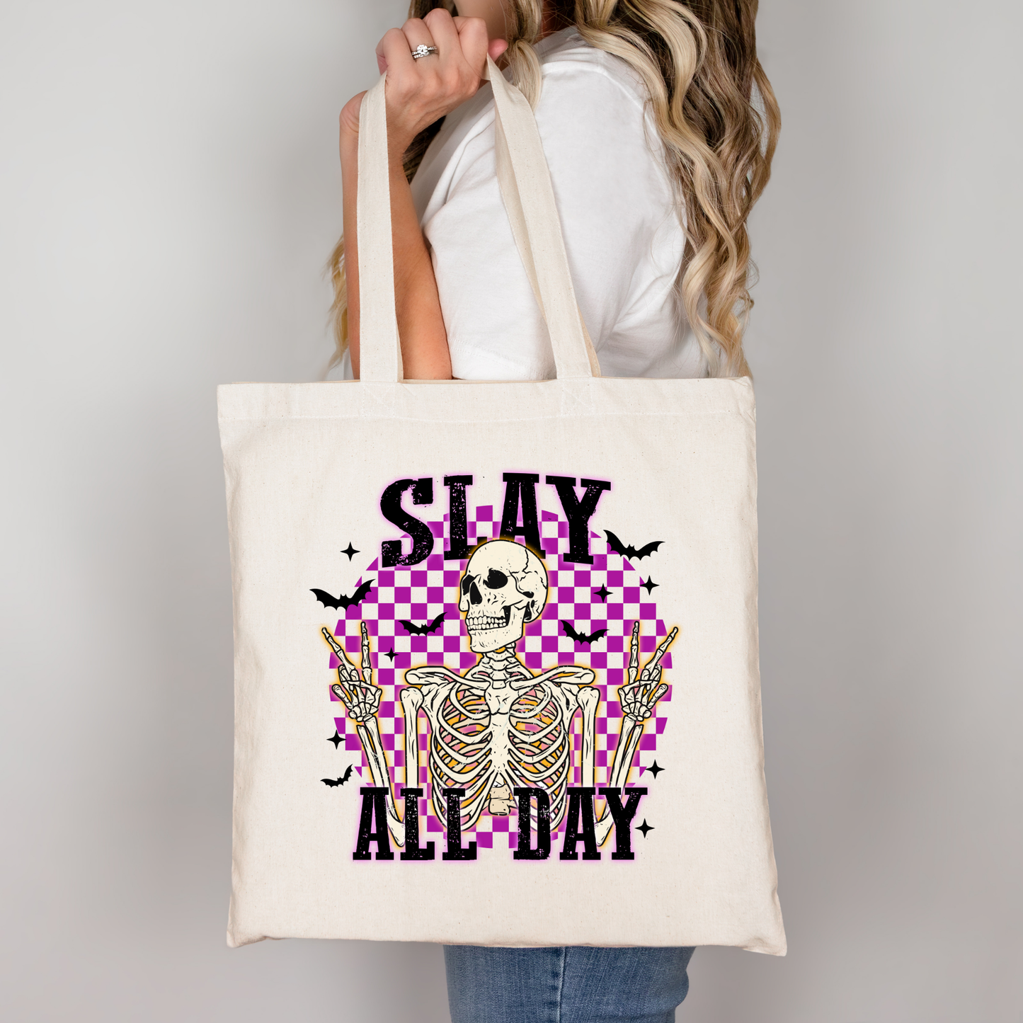 Slay All Day | Tragetasche mit Spruch – Baumwollbeutel mit Attitude