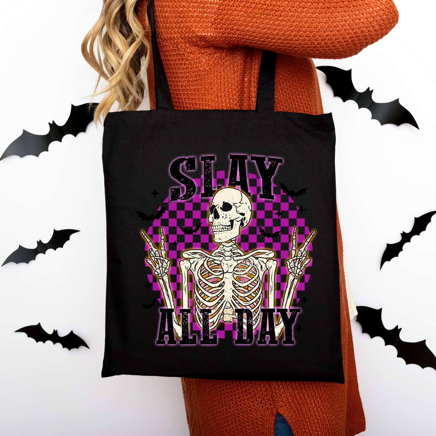 Slay All Day | Tragetasche mit Spruch – Baumwollbeutel mit Attitude