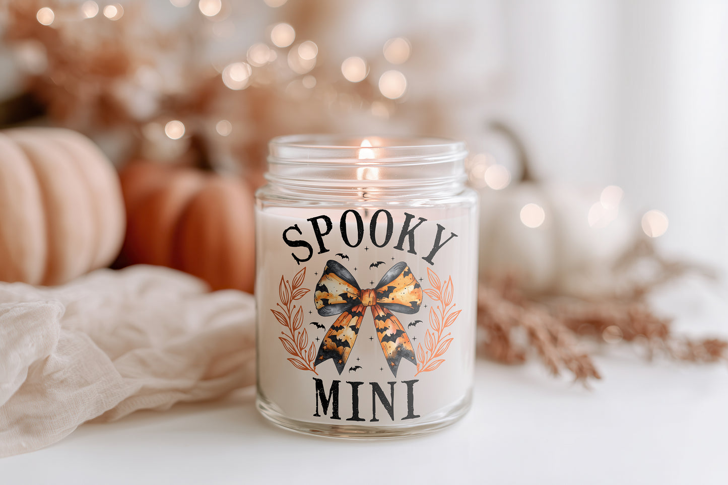 Spooky Mini Kerze Halloween Duftkerze Glas | Herbstdeko Geschenk vegane Sojawachs Kerze nachhaltig spooky home decor