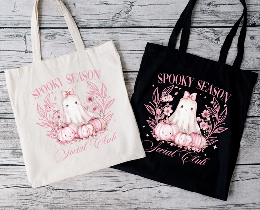 Spooky Season Social Club | Tragetasche mit Spruch – Baumwollbeutel mit Attitude