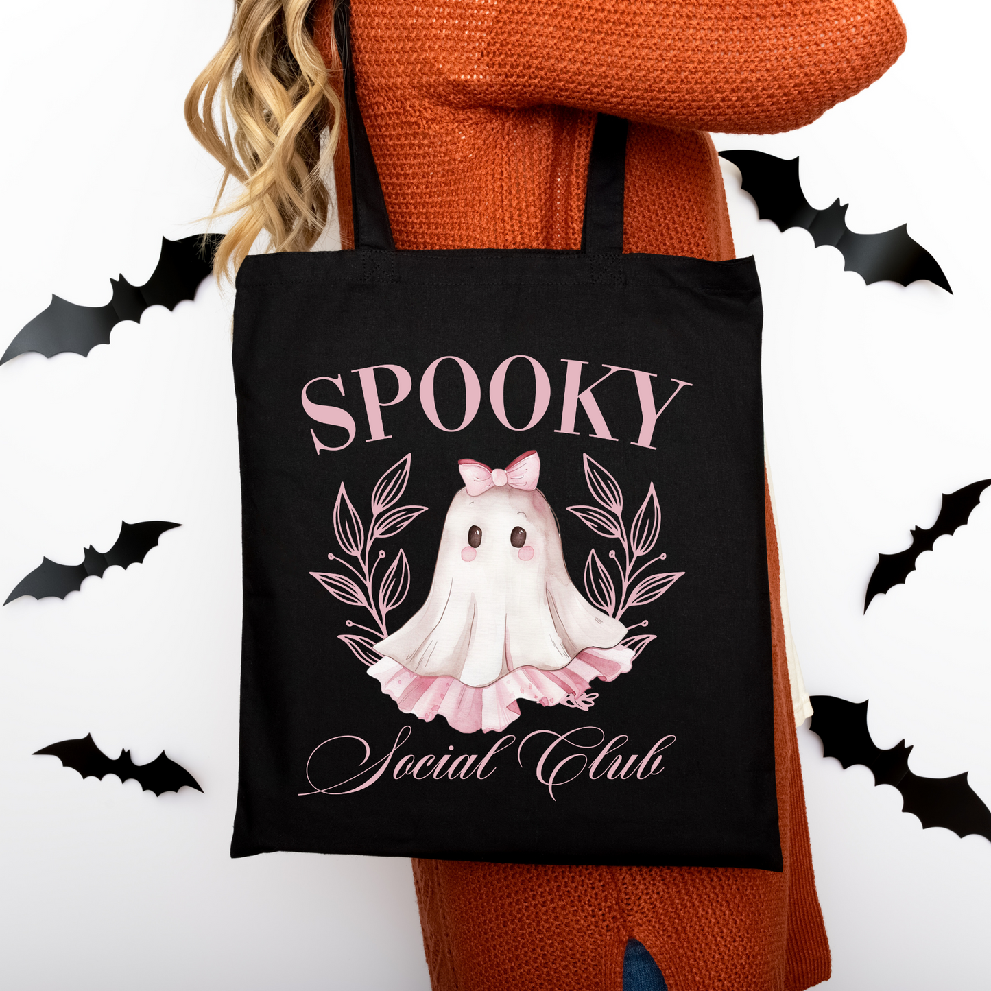 Spooky Social Club | Tragetasche mit Spruch – Baumwollbeutel mit Attitude