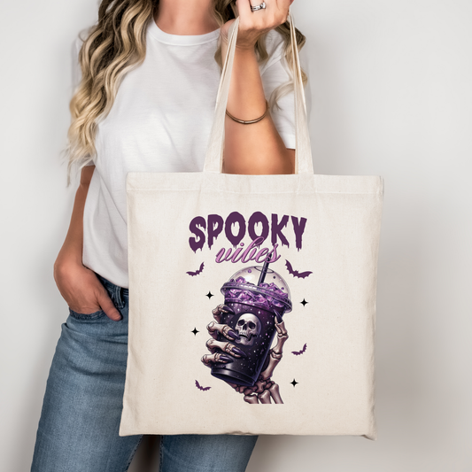 Spooky Vibes | Tragetasche mit Spruch – Baumwollbeutel mit Attitude