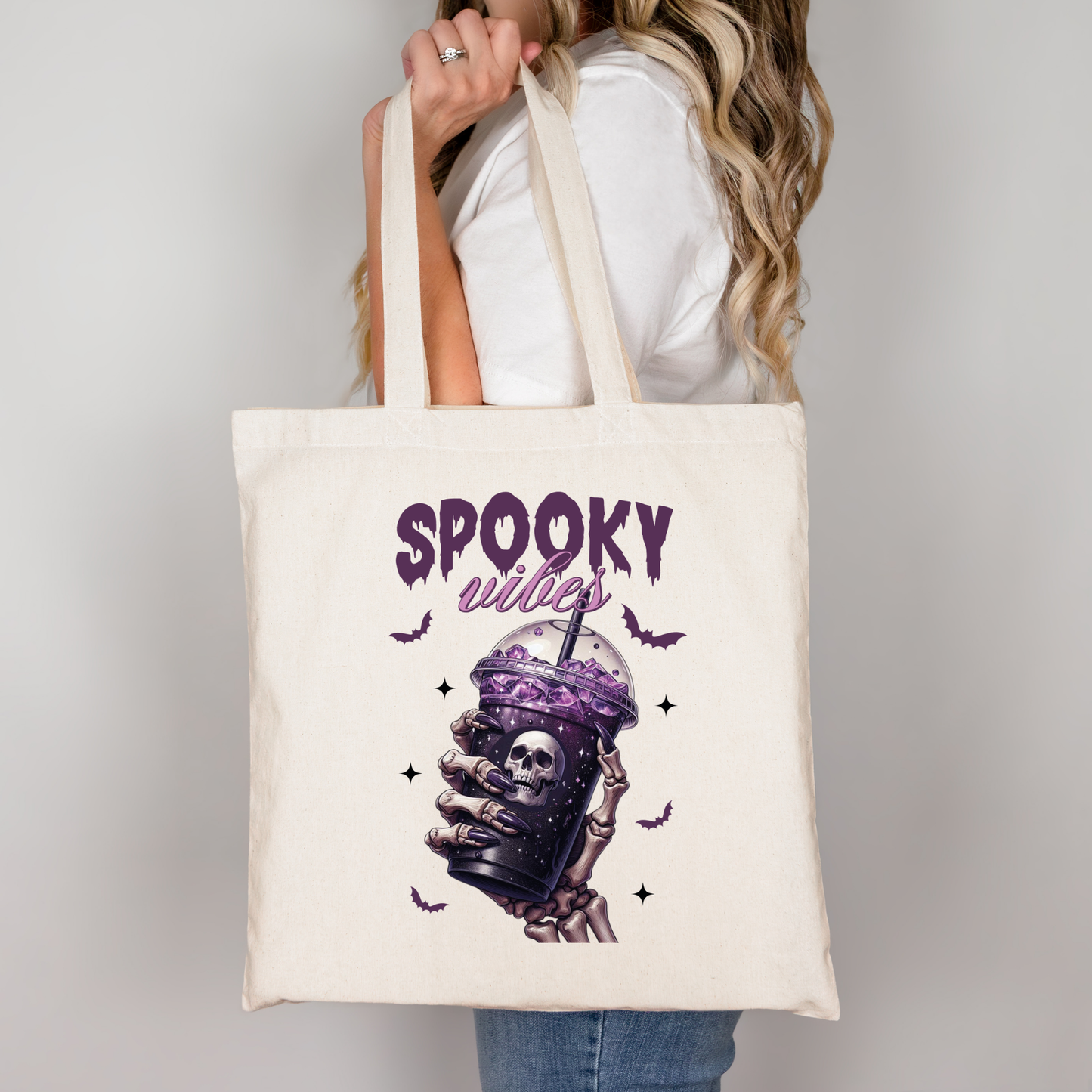 Spooky Vibes | Tragetasche mit Spruch – Baumwollbeutel mit Attitude