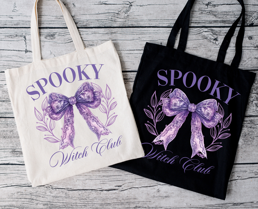 Spooky Witch Club | Tragetasche mit Spruch – Baumwollbeutel mit Attitude