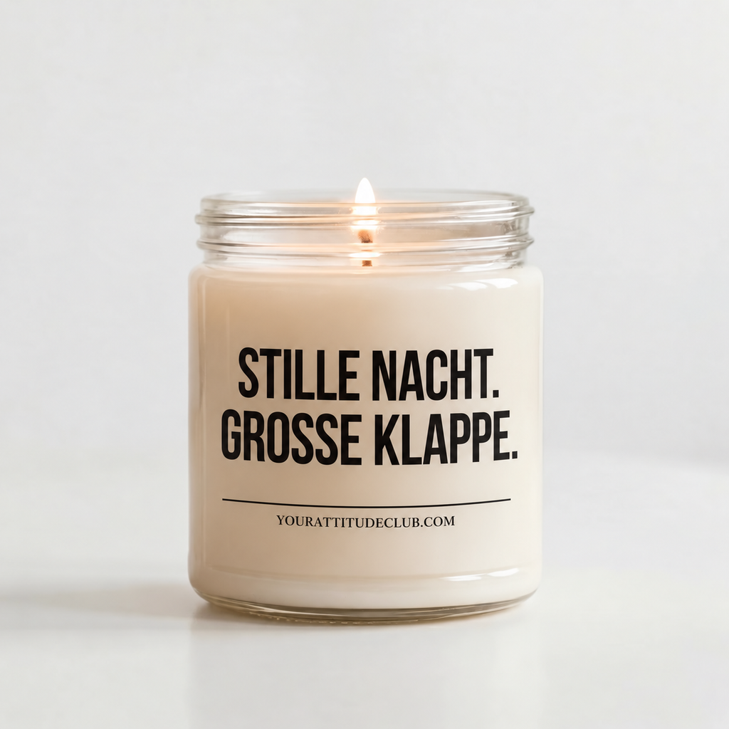 STILLE NACHT. GROSSE KLAPPE. | Weihnachtskerze, lustiges Weihnachtsgeschenk, Wichtelgeschenk, Geschenk für Freundin, Schwester, Kollegin
