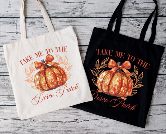 Take me to the Dico Patch | Tragetasche mit Spruch – Baumwollbeutel mit Attitude