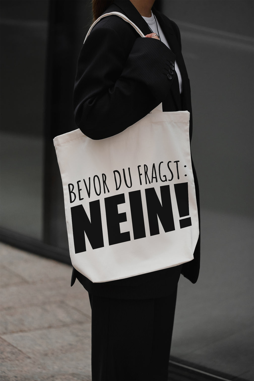 Before you ask: No! Cotton Bag Beige Tote Bag Saying Funny Cheeky Jute Bag Shopping Bag Gift Sustainable