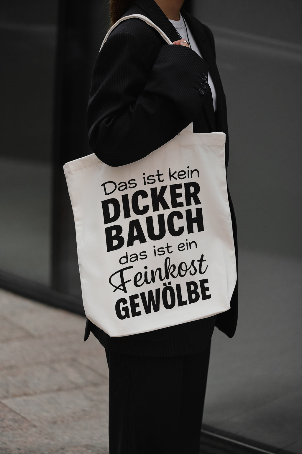 This is not a beer belly, it's a gourmet vault - Cotton bag beige fabric shoulder bag funny gift humor