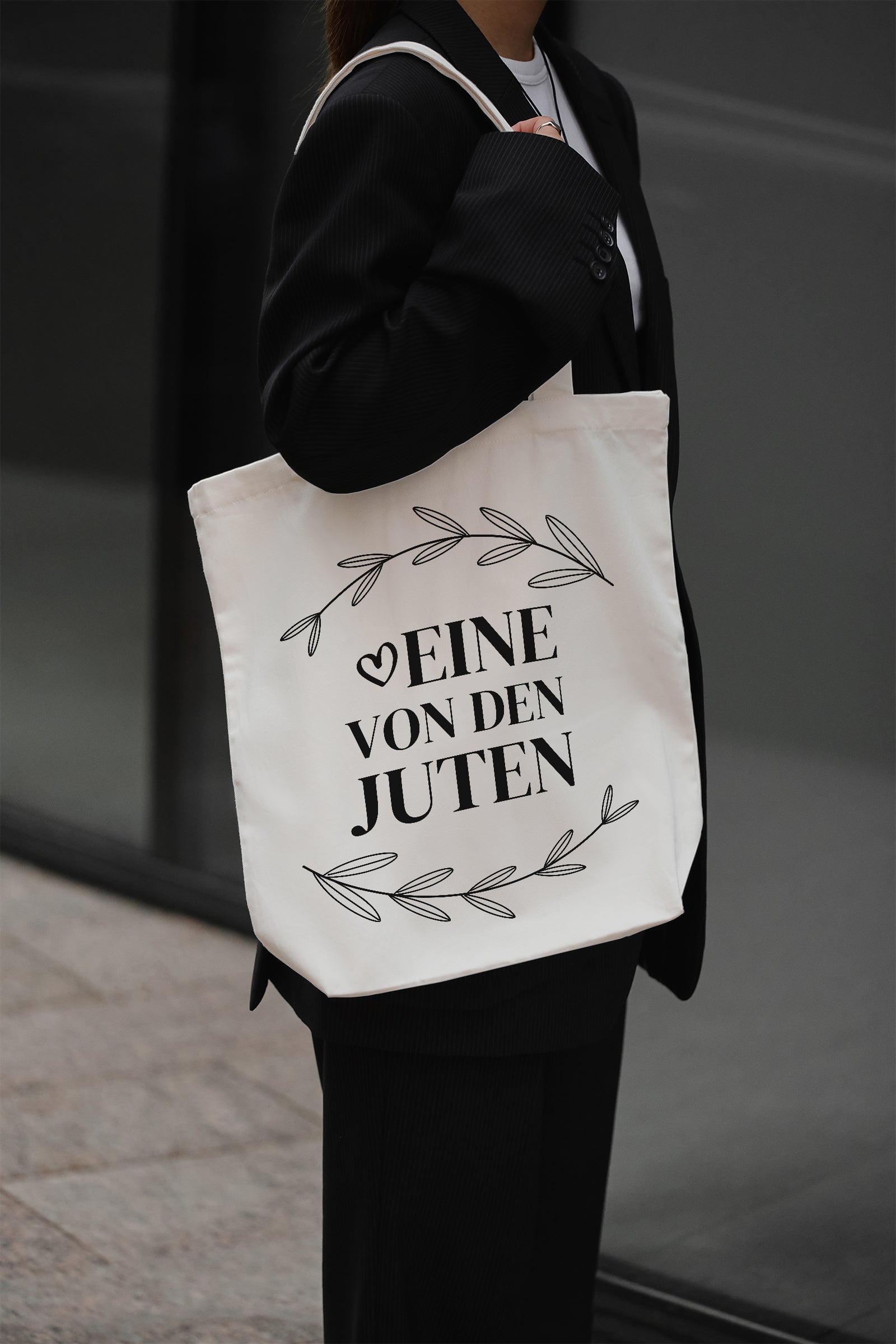A cotton bag made of jute, beige fabric bag, tote bag, jute bag, shopping bag, gift for girlfriend, bag with a saying, sustainable shopper for women