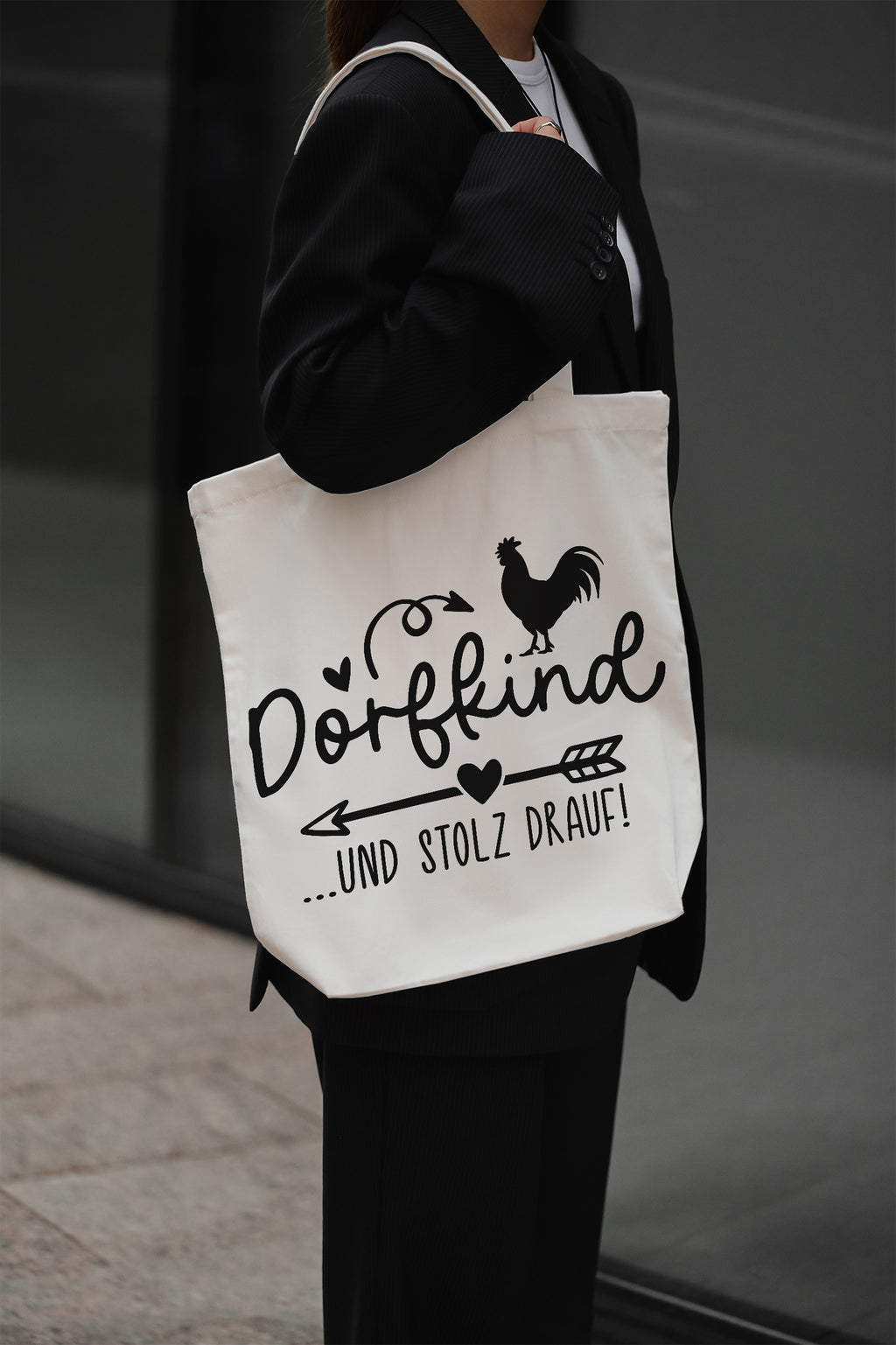 Country kid and proud of it cotton bag beige fabric bag with saying shopping bag with long handles gift village life country love