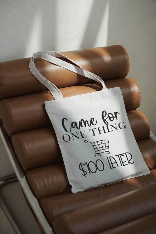 Came for one thing $100 later Baumwollbeutel beige Stofftasche Schultertasche Einkaufstasche lustig Geschenk Shopping