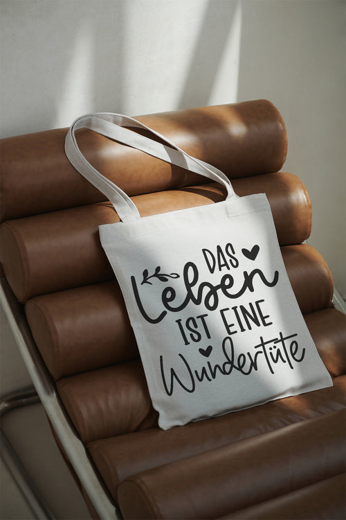 Life is a Lucky Dip Cotton Bag Beige Fabric Bag Shoulder Bag Tote Bag Gift Positive Sustainable