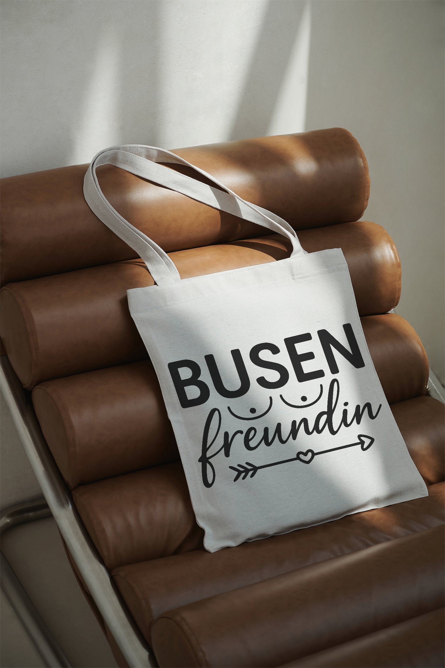 Busen Freundin Baumwollbeutel beige Stofftasche mit Print Geschenk für beste Freundin BFF Galentines Day Valentinstag Jutebeutel lustig nachhaltig