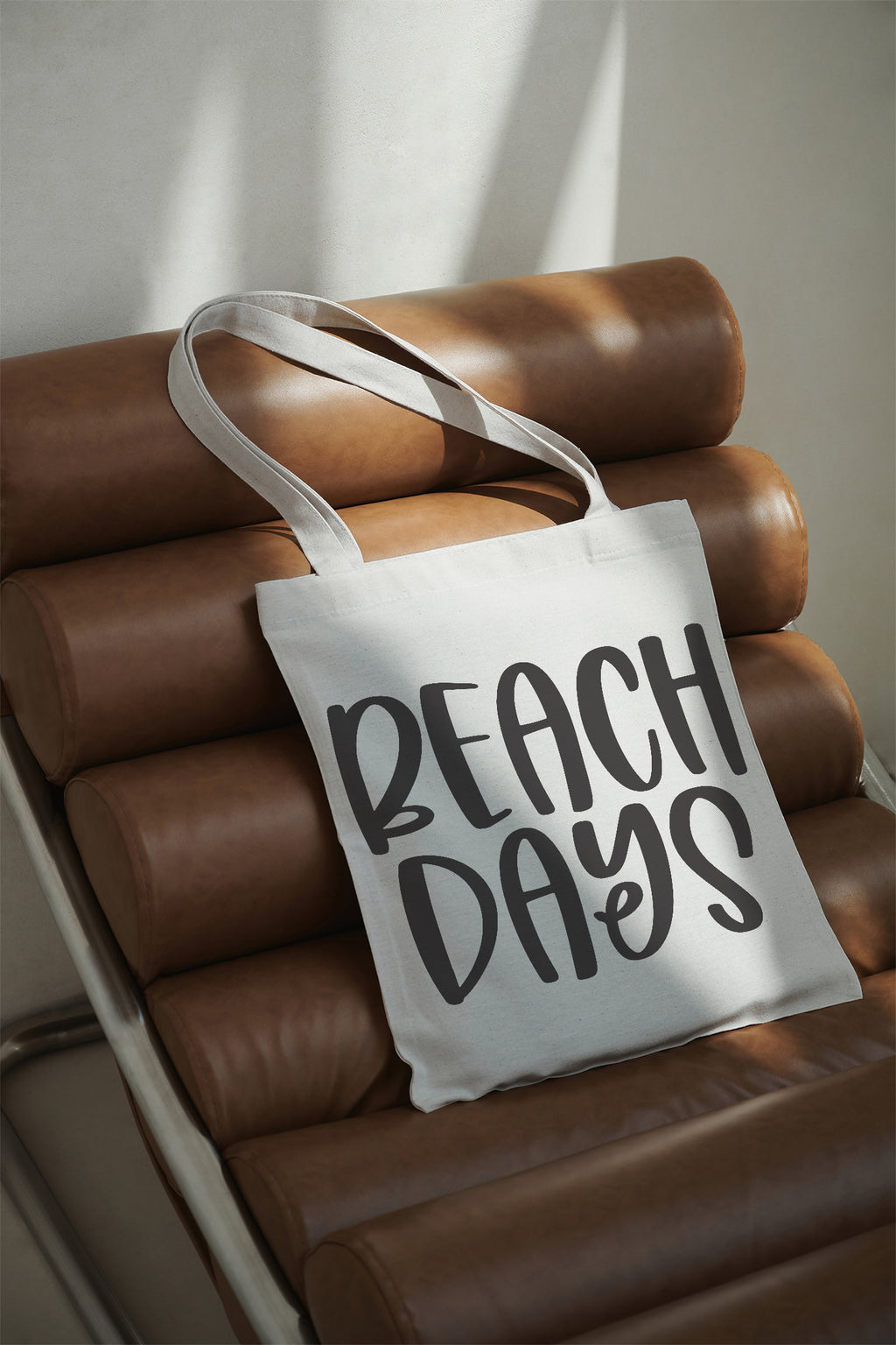 BEACH DAYS Cotton Bag Beige Fabric Bag Summer Bag Shoulder Bag 38x42 cm Tote Bag Beach Bag Gift Holiday Sea