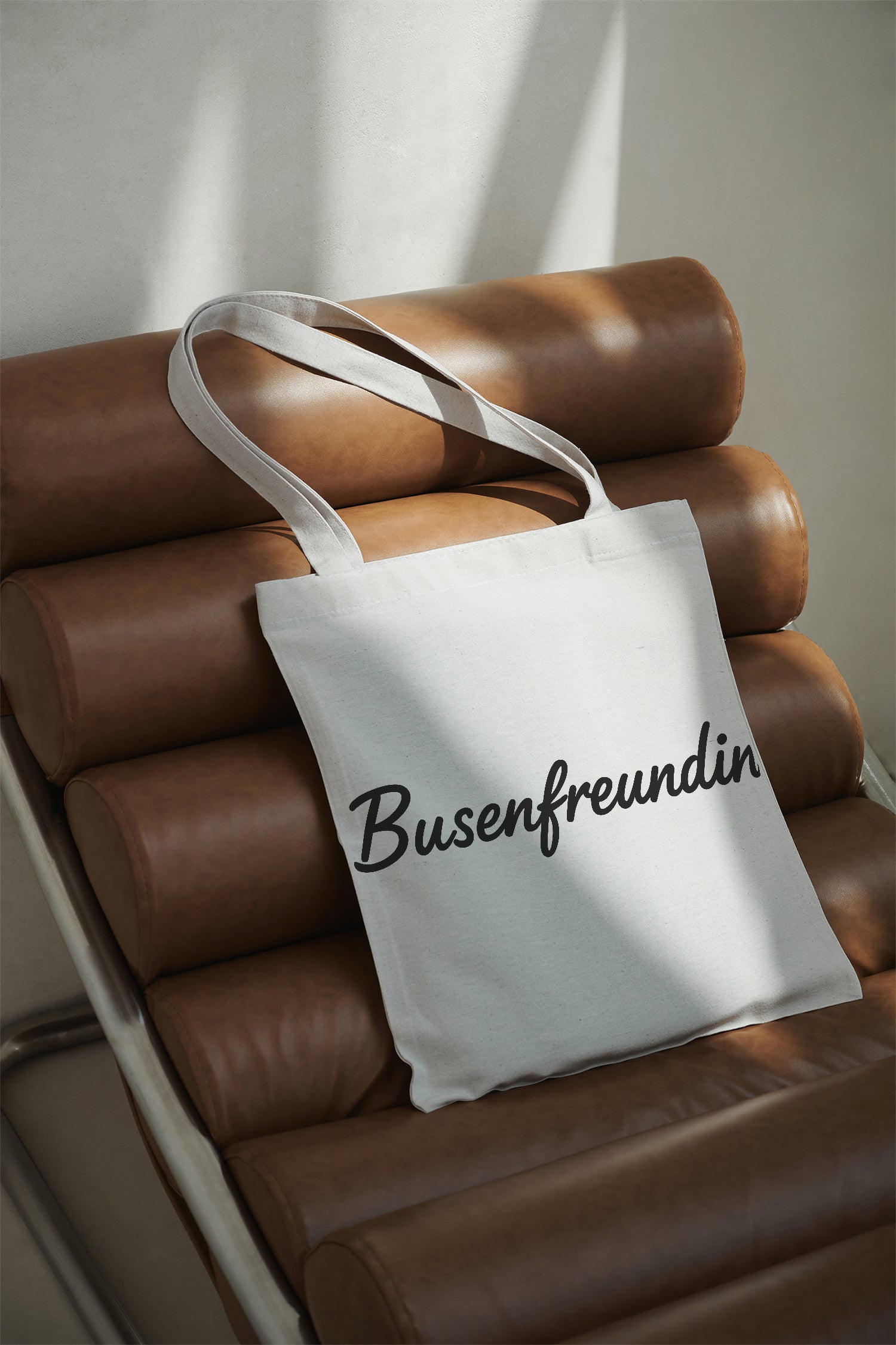 Busenfreundin Baumwollbeutel beige 38x42 cm | Stofftasche mit Spruch | Geschenk beste Freundin | Jutebeutel Schultertasche nachhaltig