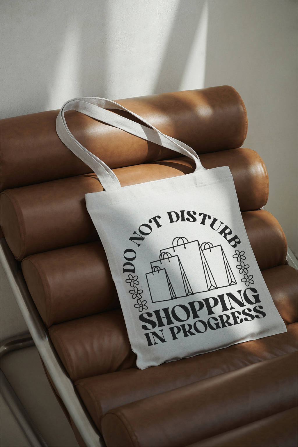 DO NOT DISTURB SHOPPING IN PROGRESS Cotton Bag Fabric Tote beige Shopper sustainable Shopping Bag Slogan Shopping Gift