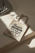 Busenfreundin Mehr Halt als jeder BH! Baumwollbeutel beige Stofftasche Schultertasche Jutebeutel Geschenk Freundin witzig frech