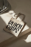 BEACH DAYS Cotton Bag Beige Fabric Bag Summer Bag Shoulder Bag 38x42 cm Tote Bag Beach Bag Gift Holiday Sea