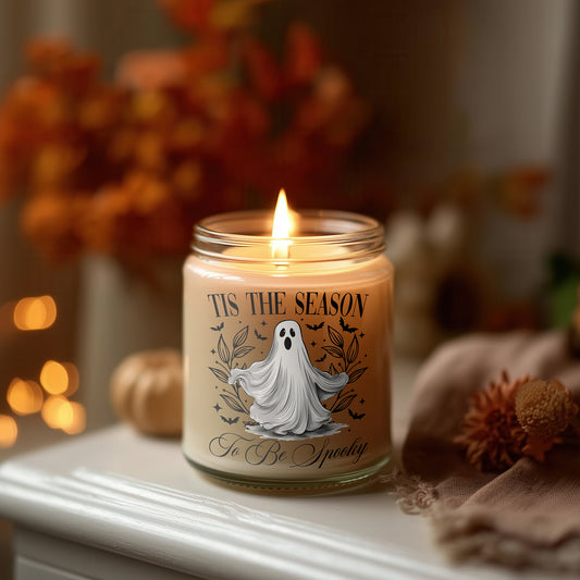 Tis The Season To Be Spooky vegane Halloween Duftkerze Herbstdeko Geschenkidee Cozy Home Decor Kerze für Frauen