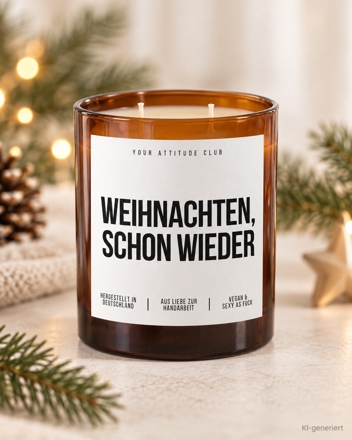 WEIHNACHTEN, SCHON WIEDER – Weihnachtskerze | Weihnachtsgeschenk | lustige Geschenkidee Weihnachten | Geschenk für Familie, Freunde & Kolleg:innen