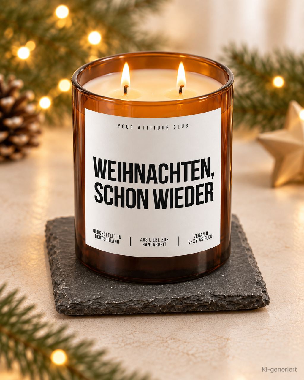 WEIHNACHTEN, SCHON WIEDER – Weihnachtskerze | Weihnachtsgeschenk | lustige Geschenkidee Weihnachten | Geschenk für Familie, Freunde & Kolleg:innen