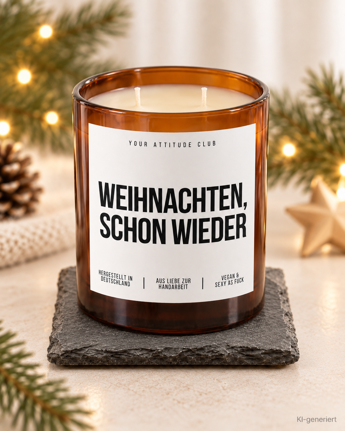WEIHNACHTEN, SCHON WIEDER – Weihnachtskerze | Weihnachtsgeschenk | lustige Geschenkidee Weihnachten | Geschenk für Familie, Freunde & Kolleg:innen