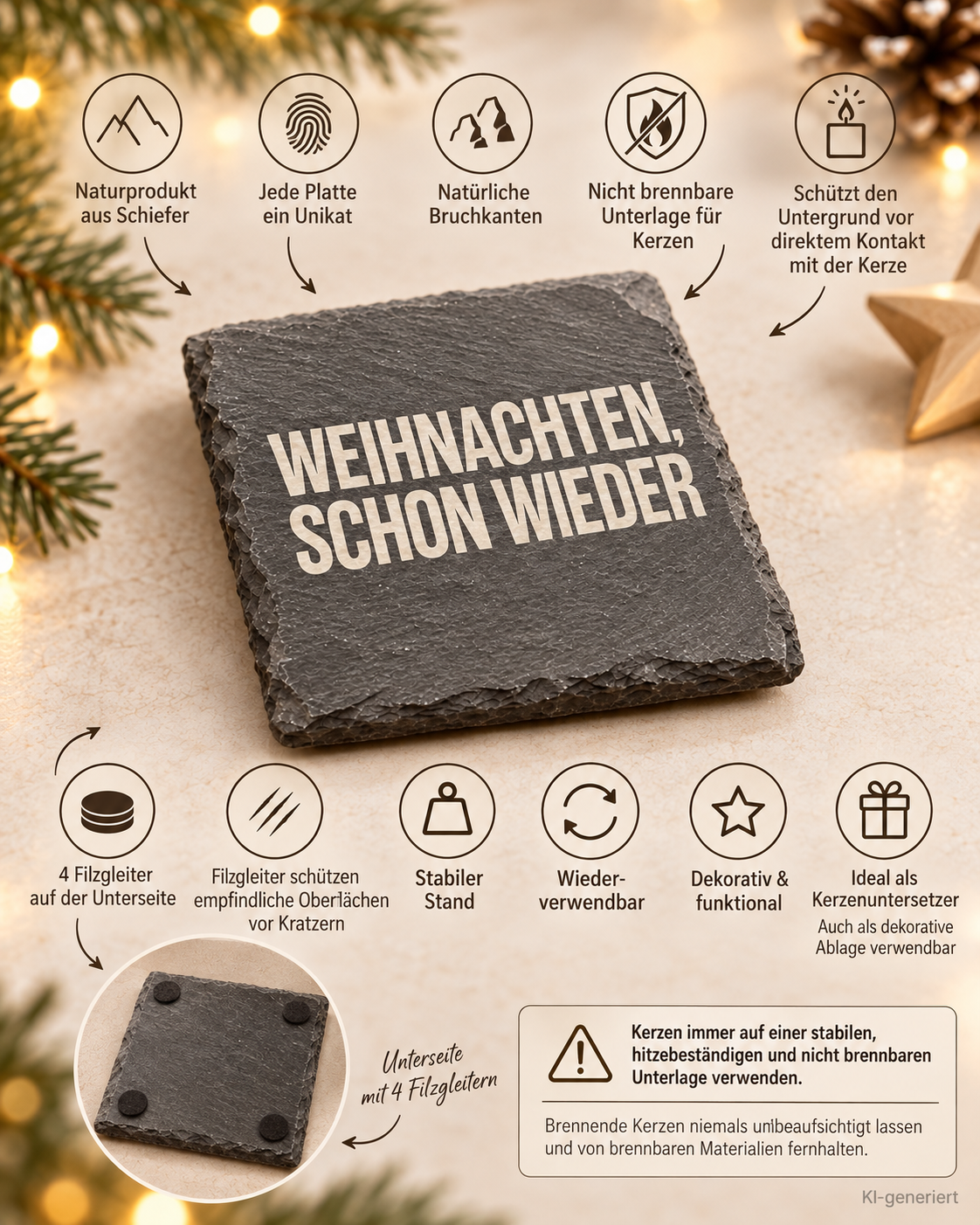 WEIHNACHTEN, SCHON WIEDER – Weihnachtskerze | Weihnachtsgeschenk | lustige Geschenkidee Weihnachten | Geschenk für Familie, Freunde & Kolleg:innen