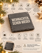 WEIHNACHTEN, SCHON WIEDER – Weihnachtskerze Naturgras Etikett | Weihnachtsgeschenk | Geschenk für Familie, Freunde & Kollegen | Geschenkidee Weihnachten