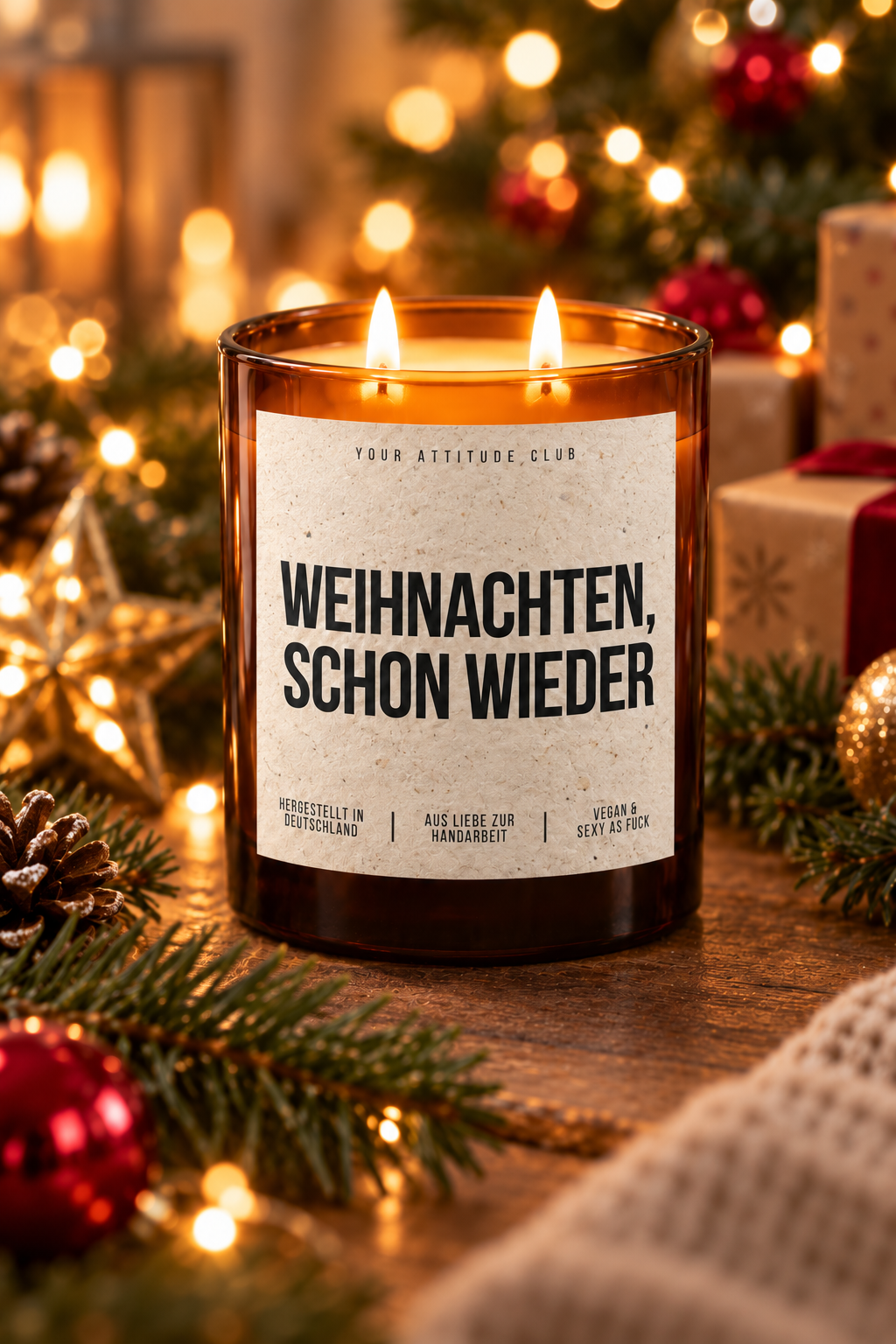 WEIHNACHTEN, SCHON WIEDER – Weihnachtskerze | Weihnachtsgeschenk | lustige Geschenkidee Weihnachten | Geschenk für Familie, Freunde & Kolleg:innen