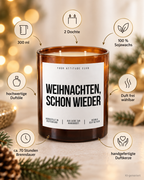 WEIHNACHTEN, SCHON WIEDER – Weihnachtskerze | Weihnachtsgeschenk | lustige Geschenkidee Weihnachten | Geschenk für Familie, Freunde & Kolleg:innen