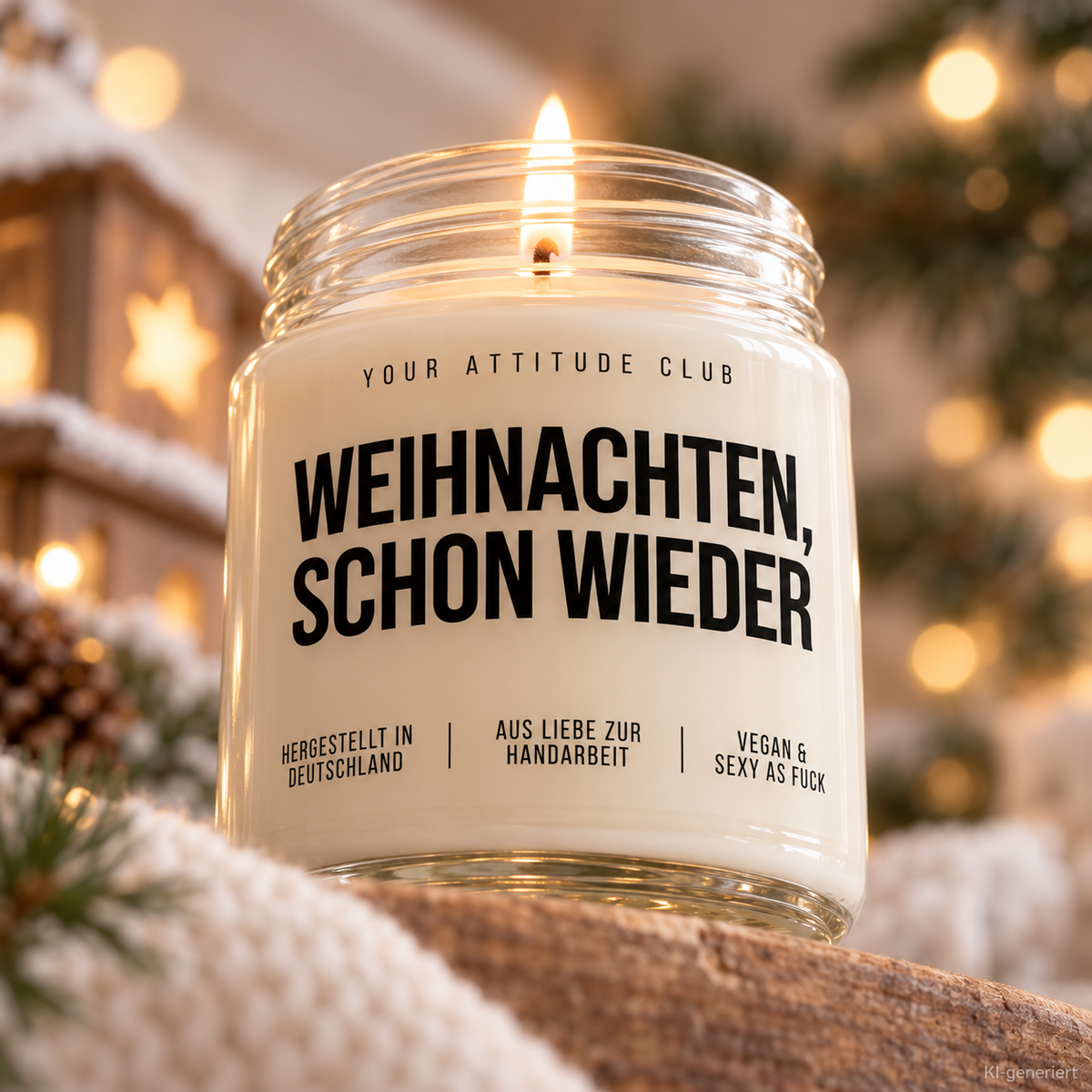 WEIHNACHTEN, SCHON WIEDER | Weihnachtskerze Duftkerze Weihnachten Geschenkidee Wichtelgeschenk Geschenk für Mama Kollegin Freundin