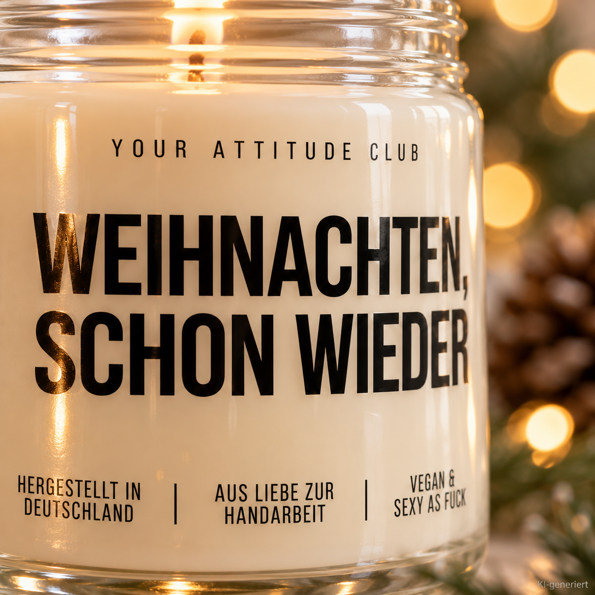 WEIHNACHTEN, SCHON WIEDER | Weihnachtskerze Duftkerze Weihnachten Geschenkidee Wichtelgeschenk Geschenk für Mama Kollegin Freundin