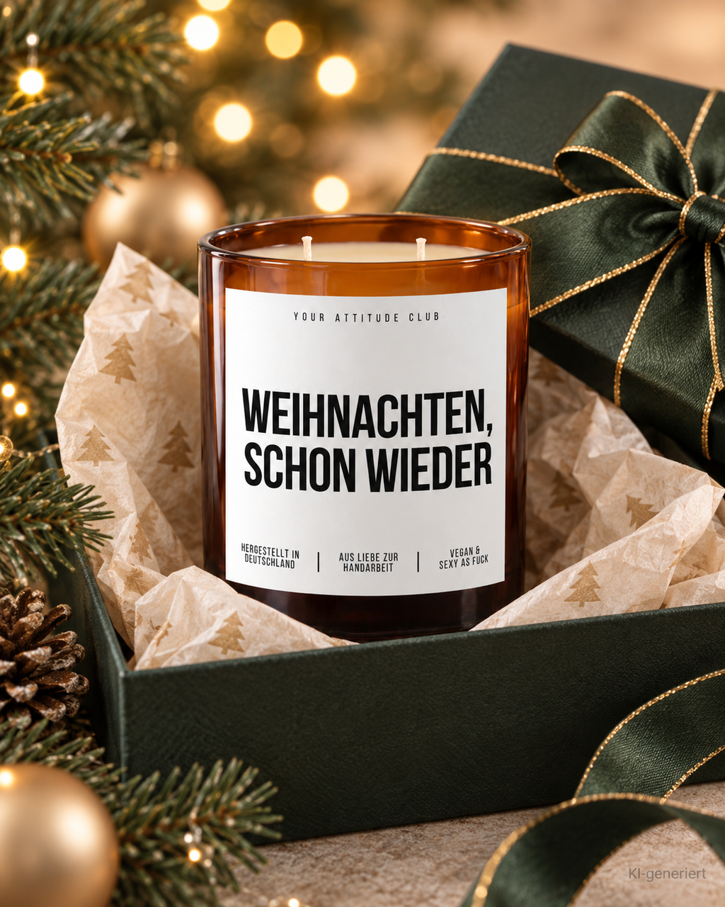 WEIHNACHTEN, SCHON WIEDER – Weihnachtskerze | Weihnachtsgeschenk | lustige Geschenkidee Weihnachten | Geschenk für Familie, Freunde & Kolleg:innen