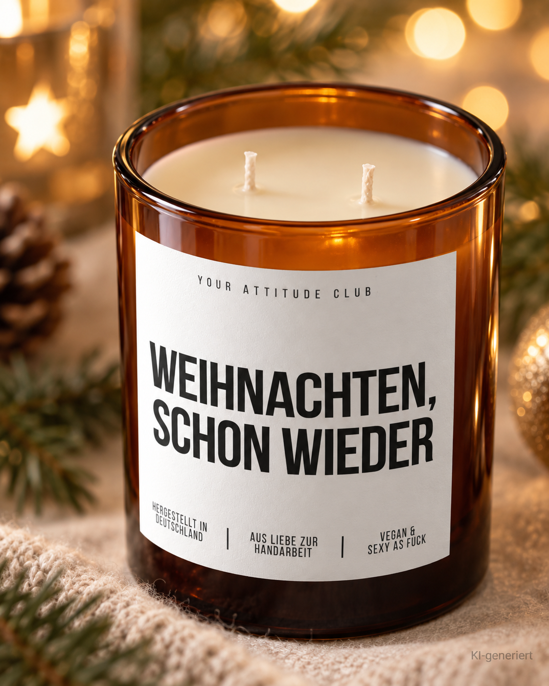 WEIHNACHTEN, SCHON WIEDER – Weihnachtskerze | Weihnachtsgeschenk | lustige Geschenkidee Weihnachten | Geschenk für Familie, Freunde & Kolleg:innen