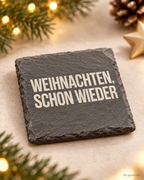 WEIHNACHTEN, SCHON WIEDER – Weihnachtskerze Naturgras Etikett | Weihnachtsgeschenk | Geschenk für Familie, Freunde & Kollegen | Geschenkidee Weihnachten