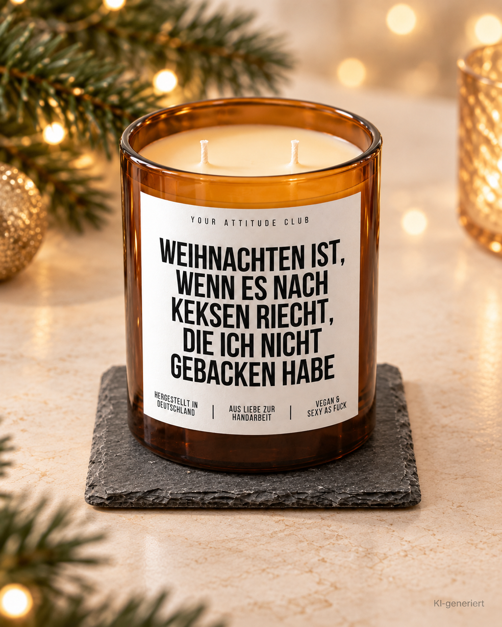 WEIHNACHTEN IST, WENN ES NACH KEKSEN RIECHT, DIE ICH NICHT GEBACKEN HABE – Weihnachtskerze | Weihnachtsgeschenk | Geschenk für Familie & Freunde