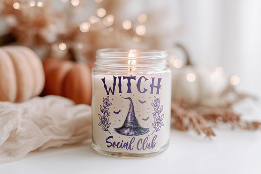 Witch Social Club Kerze Halloween Kerze vegane Duftkerze Herbst Dekoration spooky home vibes Geschenkidee nachhaltig