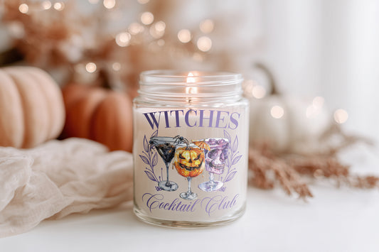 Witches Cocktail Club Kerze Halloween Duftkerze vegane Sojawachs Herbstkerze spooky Geschenkidee Deko für Frauen & Home Decor