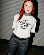 NOT FRIENDLY DO NOT TOUCH – Oversize Unisex Shirt Bio Baumwolle | Statement T Shirt Damen Herren | Premium Oversize