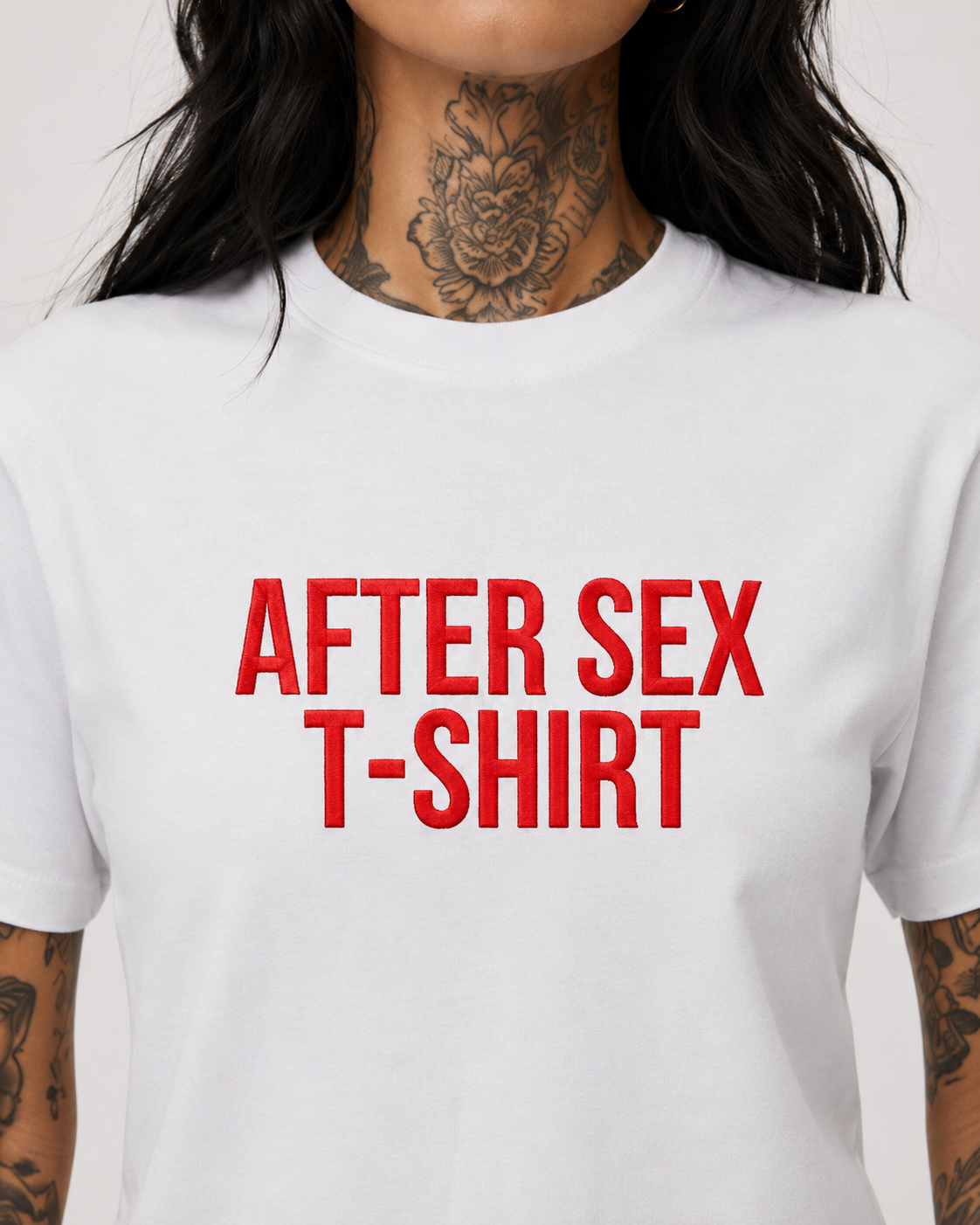 AFTER SEX T-SHIRT – besticktes Damen Shirt aus Bio-Baumwolle, lustiges Statement Shirt, Geschenk für Freundin, Partnerin oder Junggesellinnenabschied