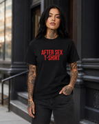 AFTER SEX T-SHIRT – besticktes Damen Shirt aus Bio-Baumwolle, lustiges Statement Shirt, Geschenk für Freundin, Partnerin oder Junggesellinnenabschied