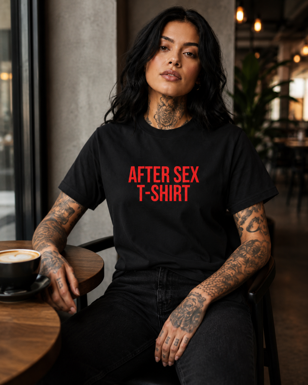 AFTER SEX T-SHIRT – besticktes Damen Shirt aus Bio-Baumwolle, lustiges Statement Shirt, Geschenk für Freundin, Partnerin oder Junggesellinnenabschied