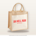Ah hell nah – Jutetasche mit Spruch, mittlere Jutetasche 30 × 30 cm