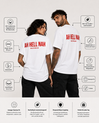 AH HELL NAH – Unisex Oversize T-Shirt mit Backprint, lustiges Statement Shirt, Streetwear Geschenk für Frauen und Männer