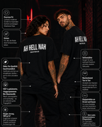 AH HELL NAH – Unisex Oversize T-Shirt mit Backprint, lustiges Statement Shirt, Streetwear Geschenk für Frauen und Männer